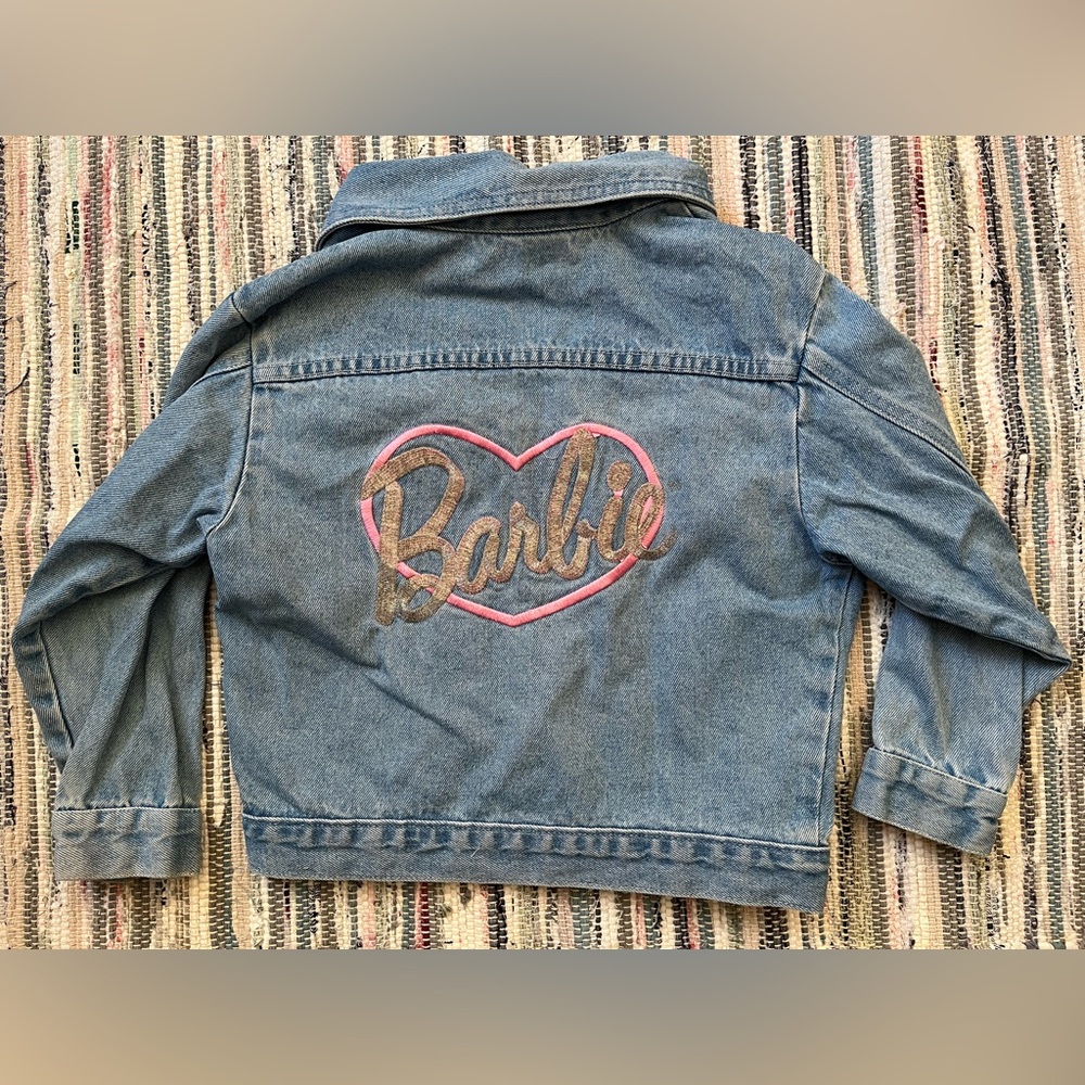 Vintage Barbie Embroidered Denim Jean Jacket Jerry Leigh USA 90s 1996 Mattel Vtg